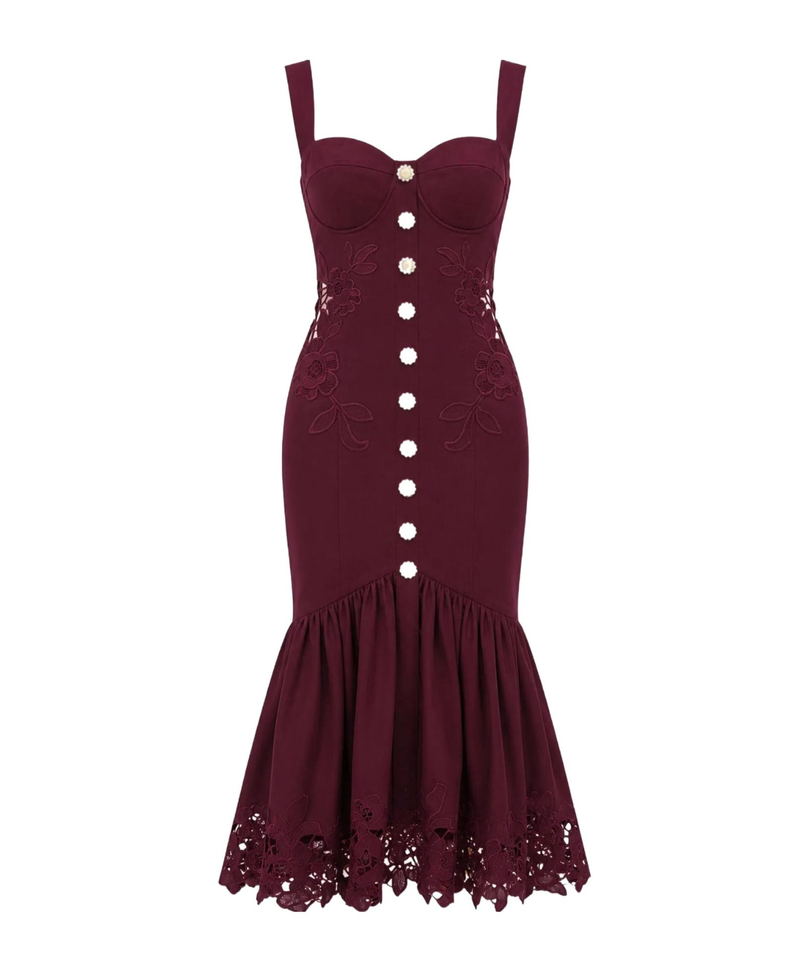 Women's Ruffled Midi Dress