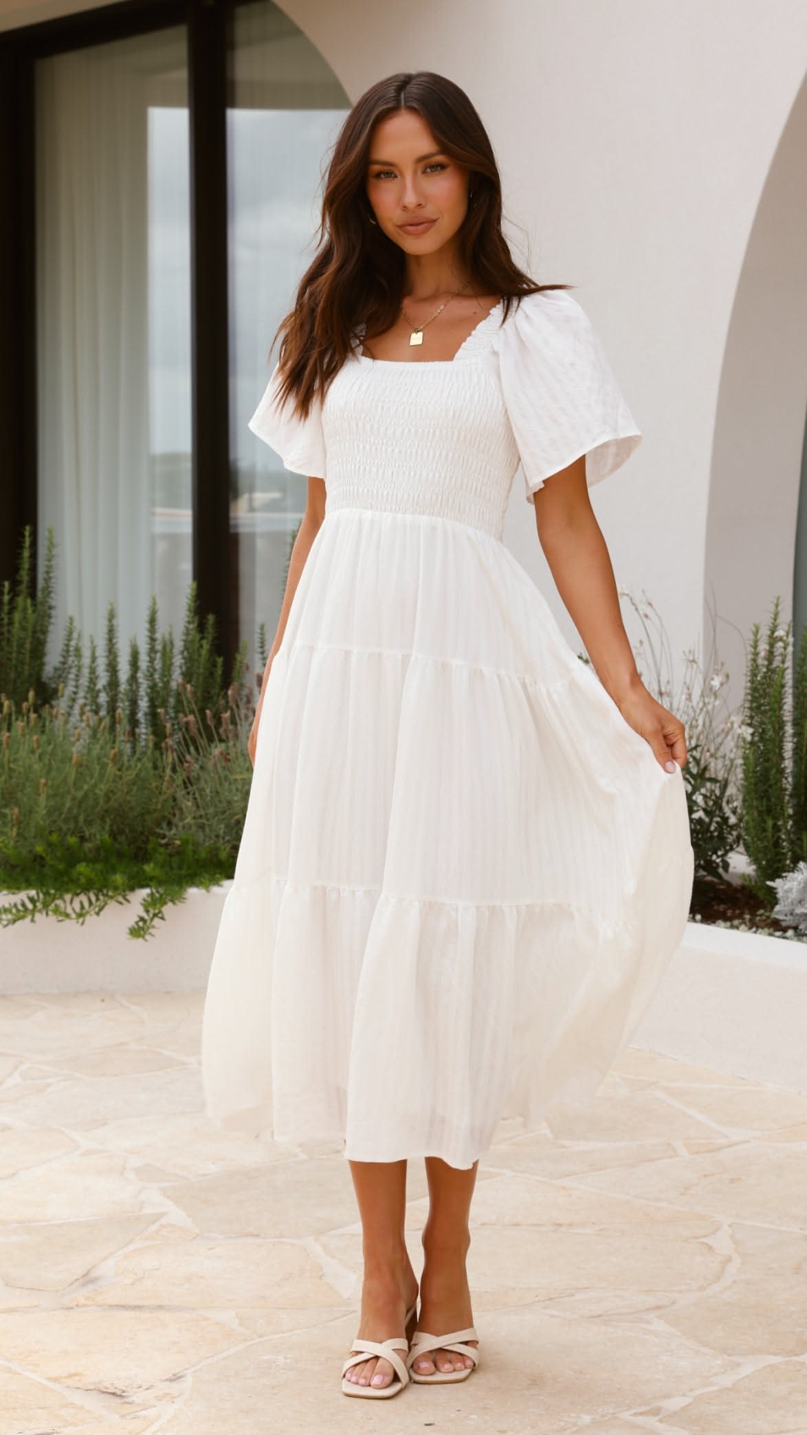 Modest Dress - White