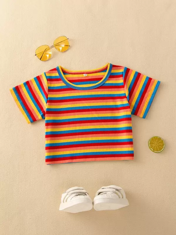 Kids Rainbow Striped Tee