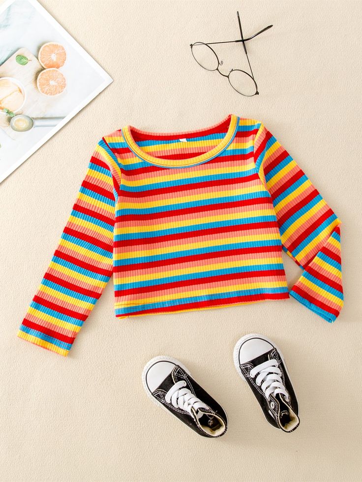 Kids Rainbow Striped Tee