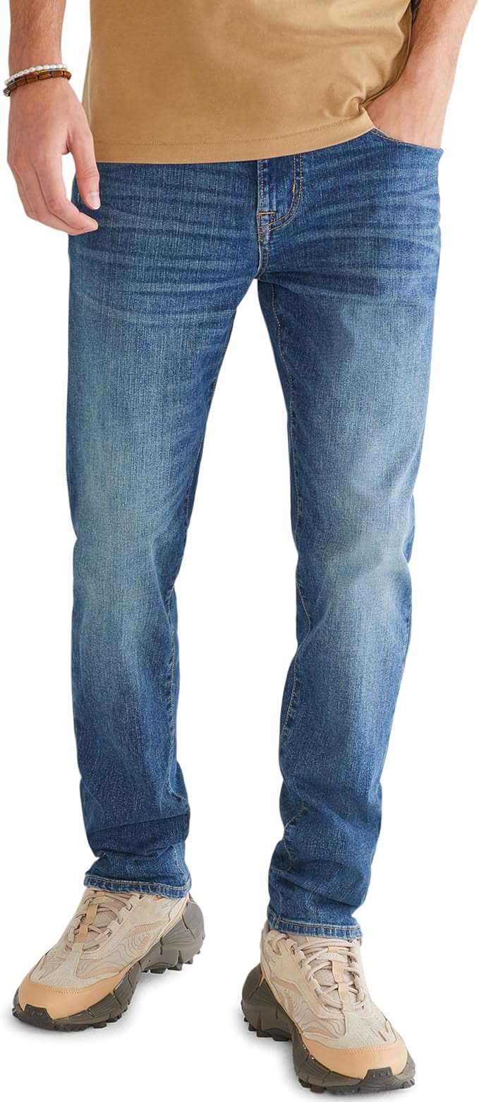 Lightweight Men's Denim Jeans Straight Cut Natural