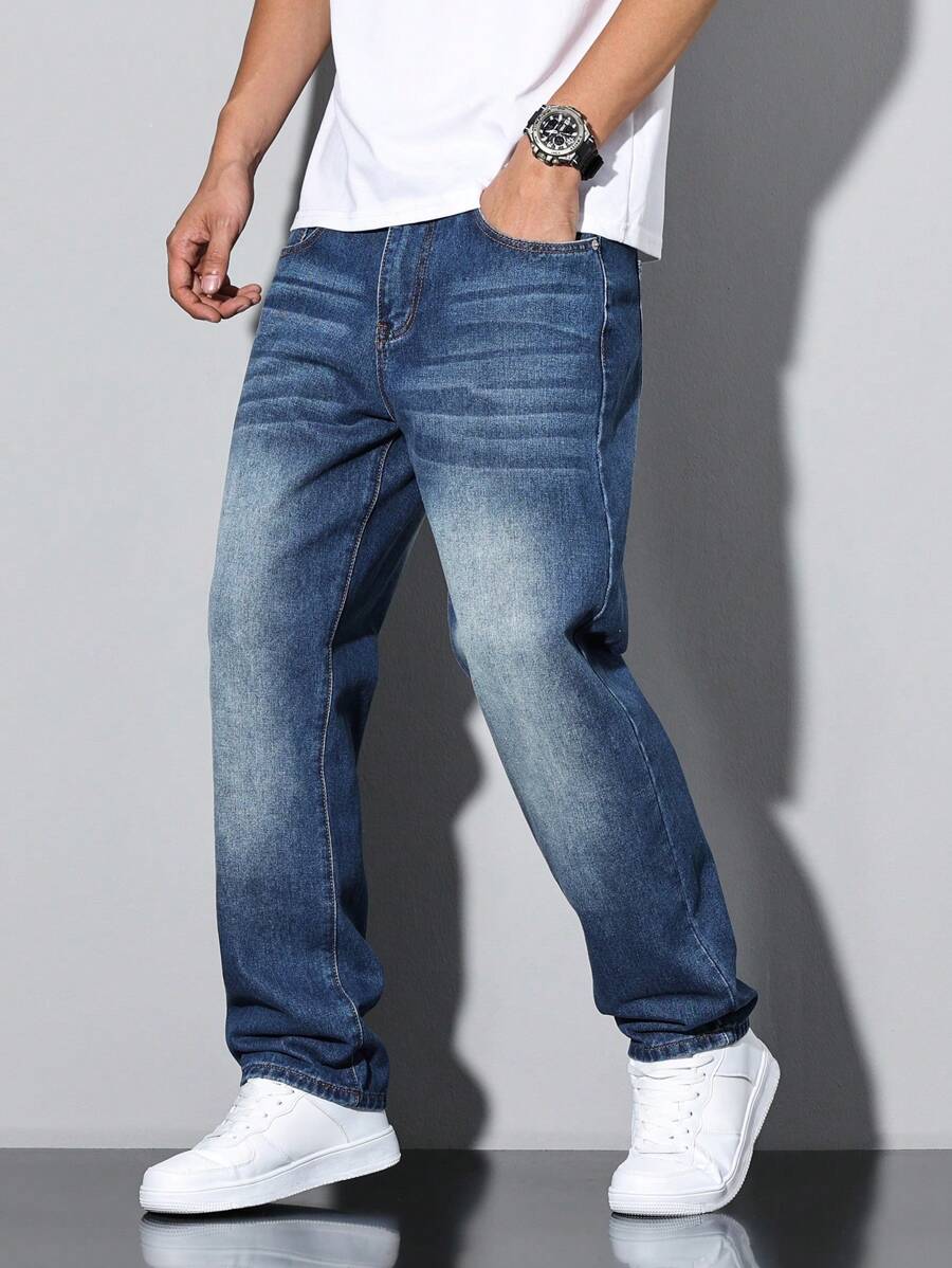 Modern Men's Denim Jeans Straight Cut Elite