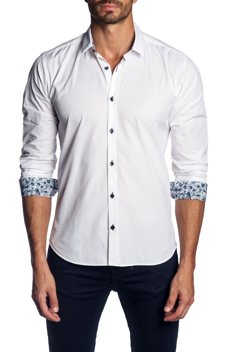 Sporty Men's Slim Fit Dress Shirt Deluxe