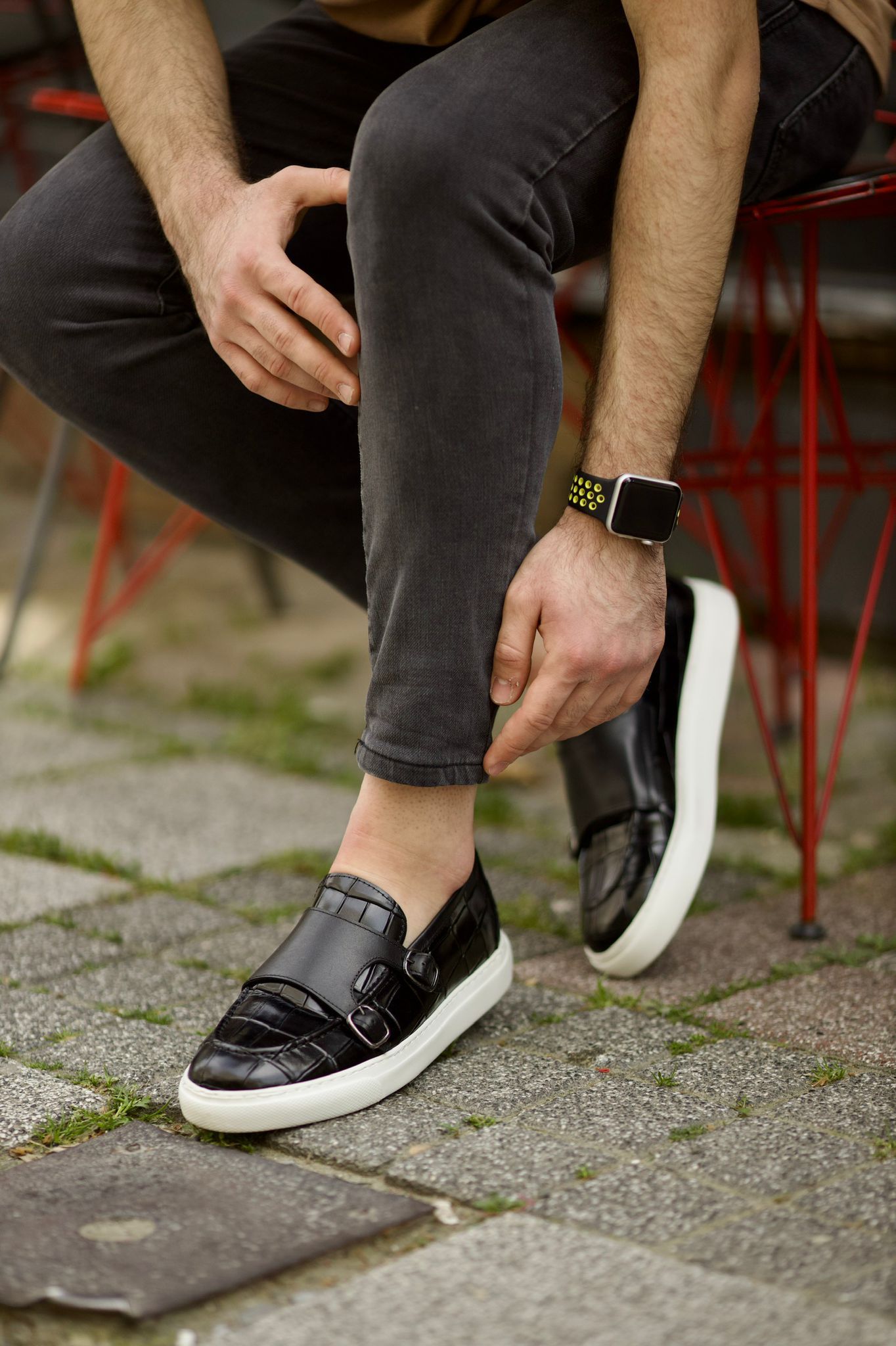 Premium Monk Strap Shoe Denim