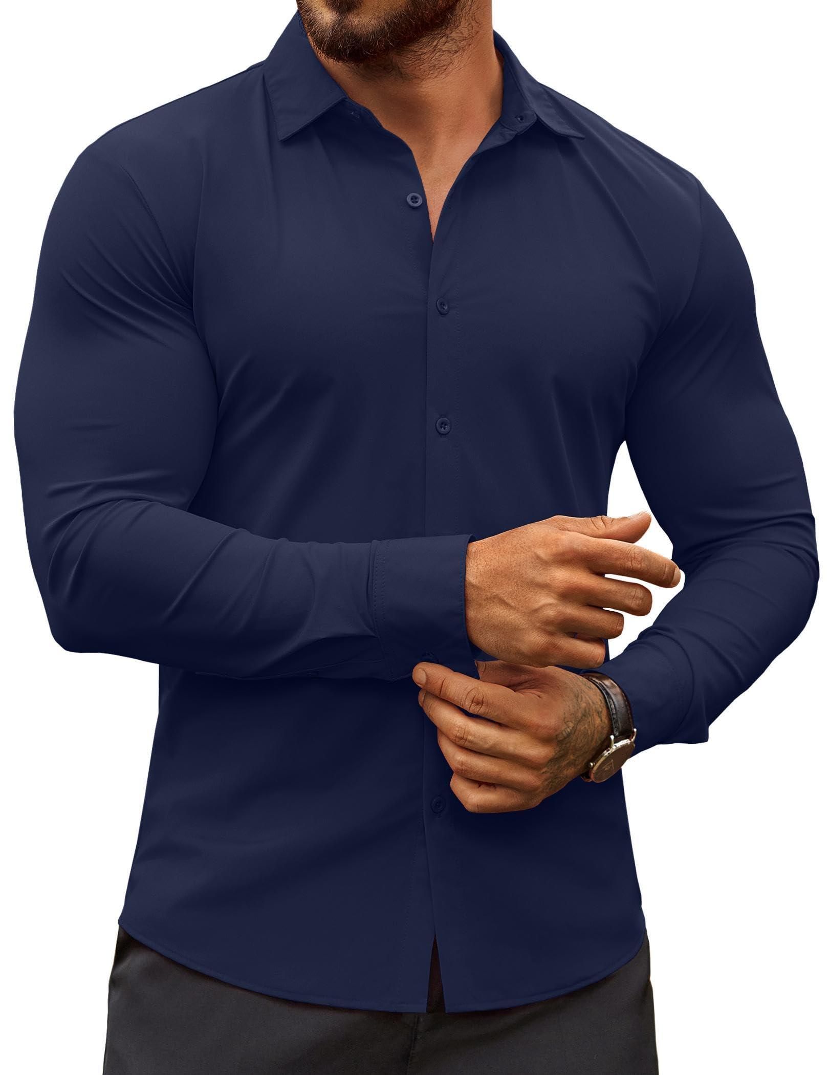 Sporty Men's Slim Fit Dress Shirt Eco