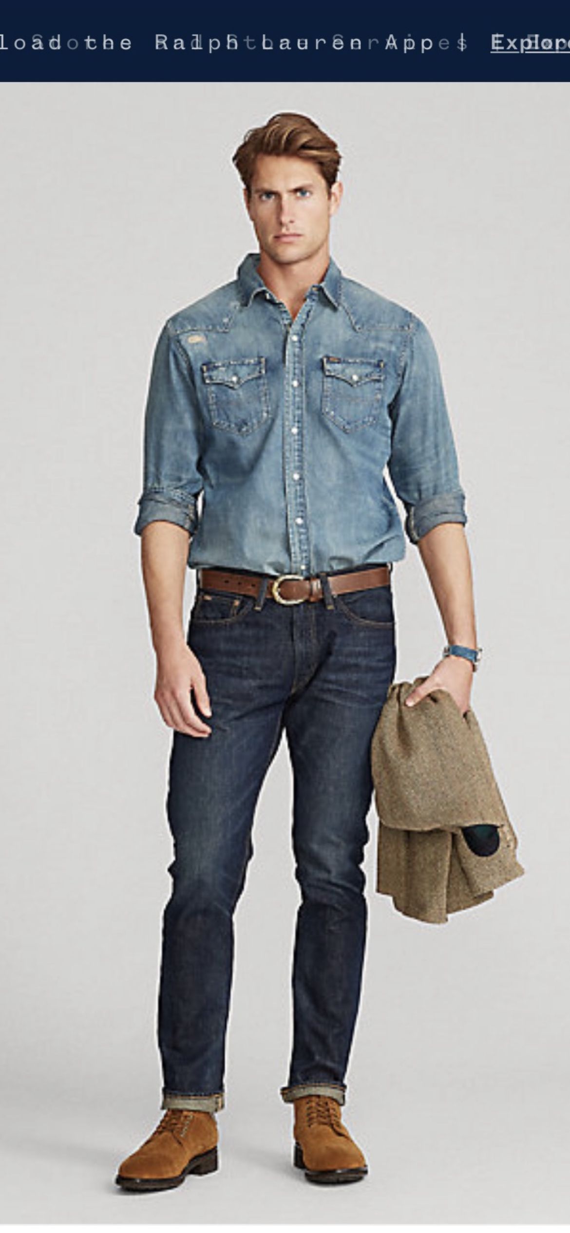 Casual Men's Denim Jeans Straight Cut Elite