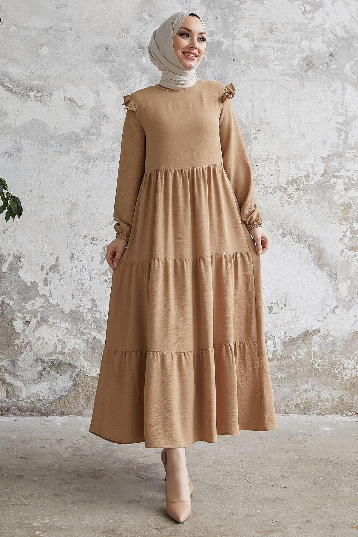Modest Dress - Beige