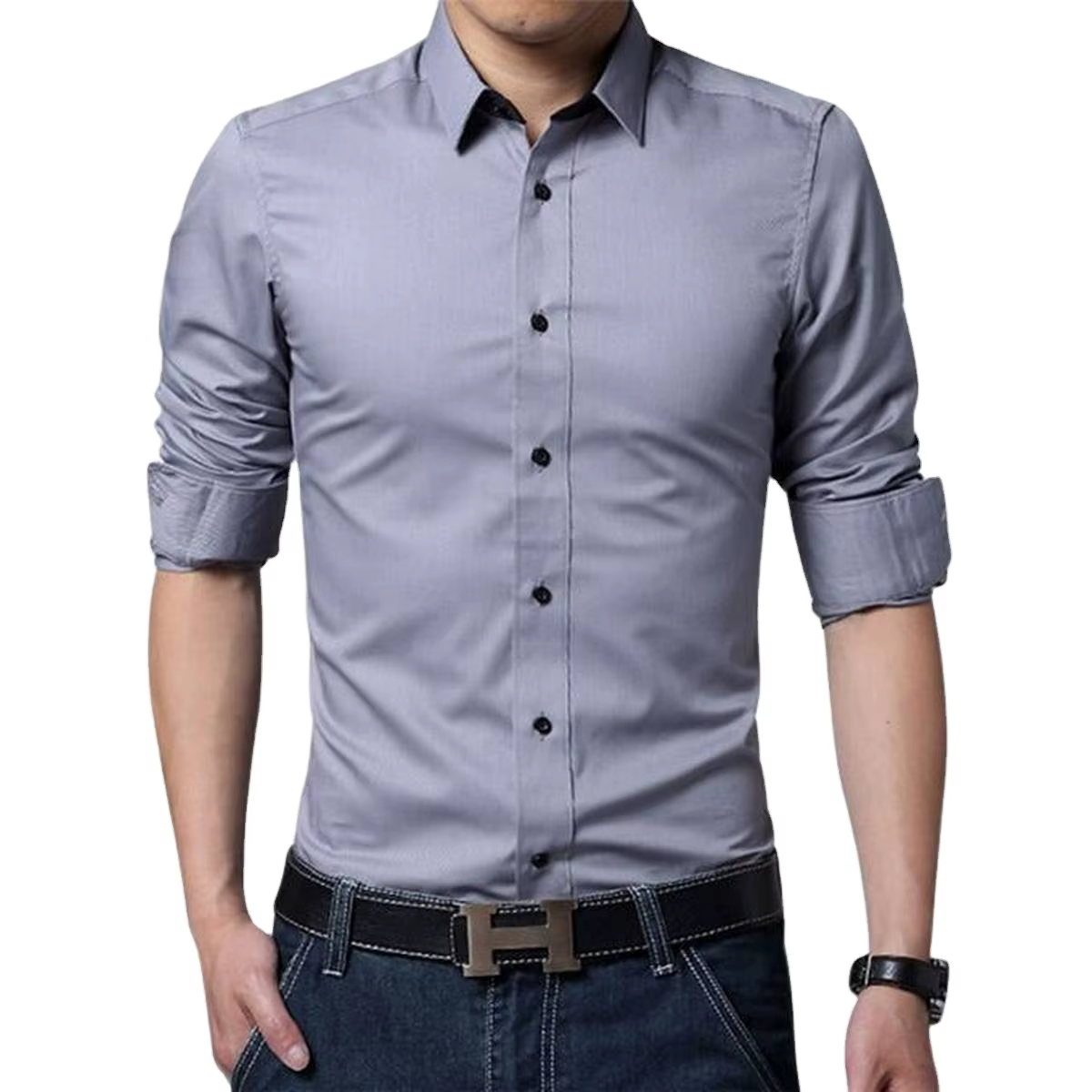 Formal Men's Slim Fit Dress Shirt Plus