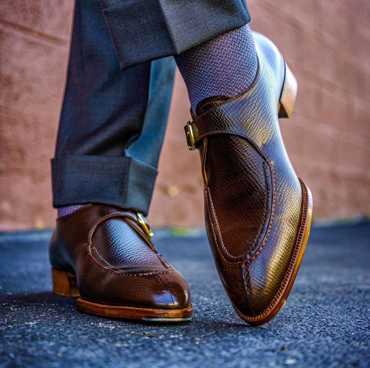 Summit Monk Strap Shoe Cognac