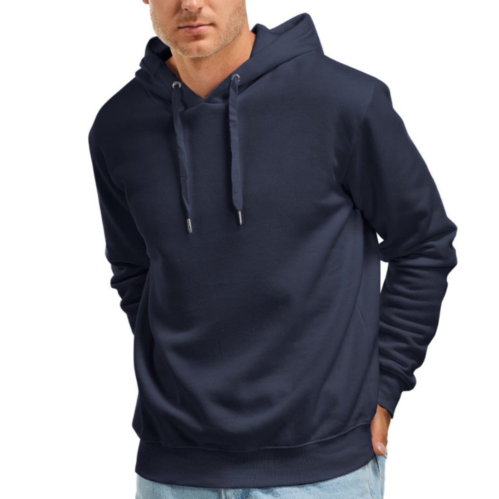 Casual Men's Hooded Sweatshirt Natural