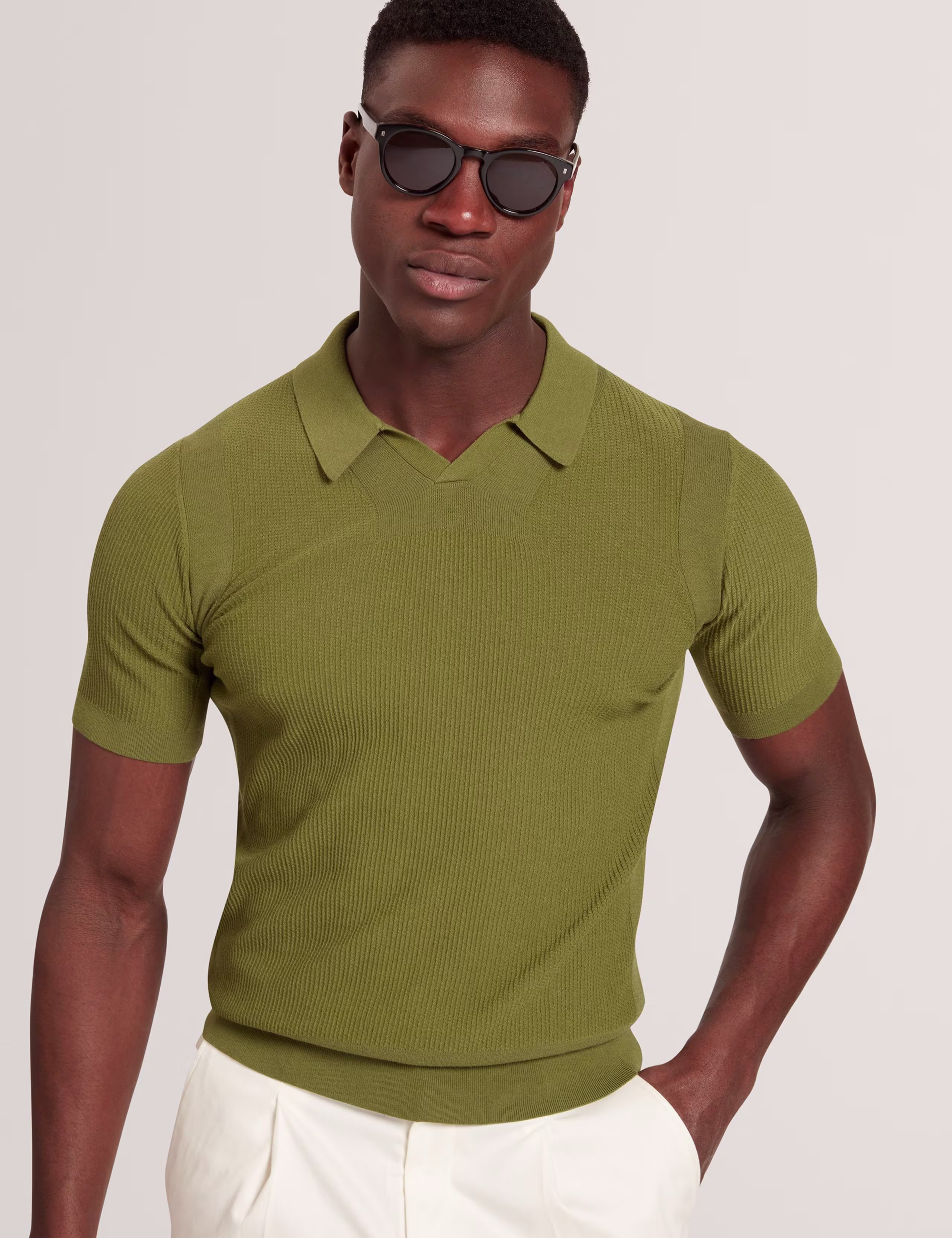 Formal Men's Classic Polo Shirt Natural
