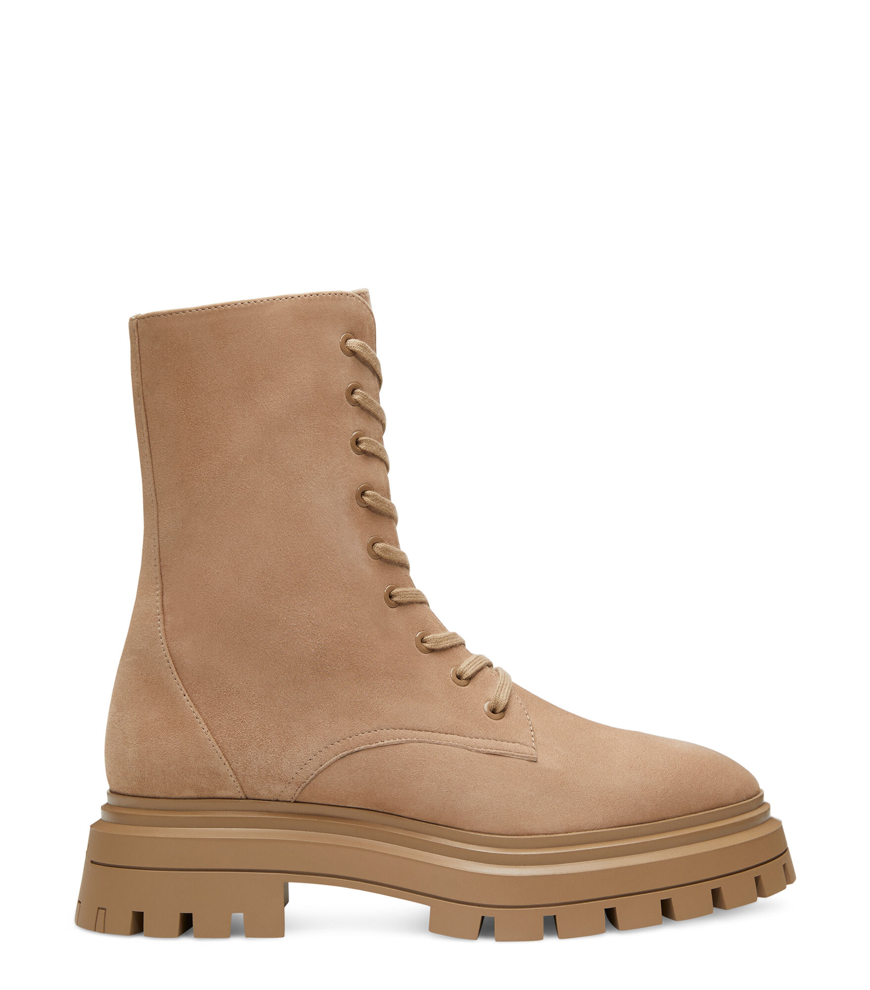 Sleek Lace-Up Boot Walnut
