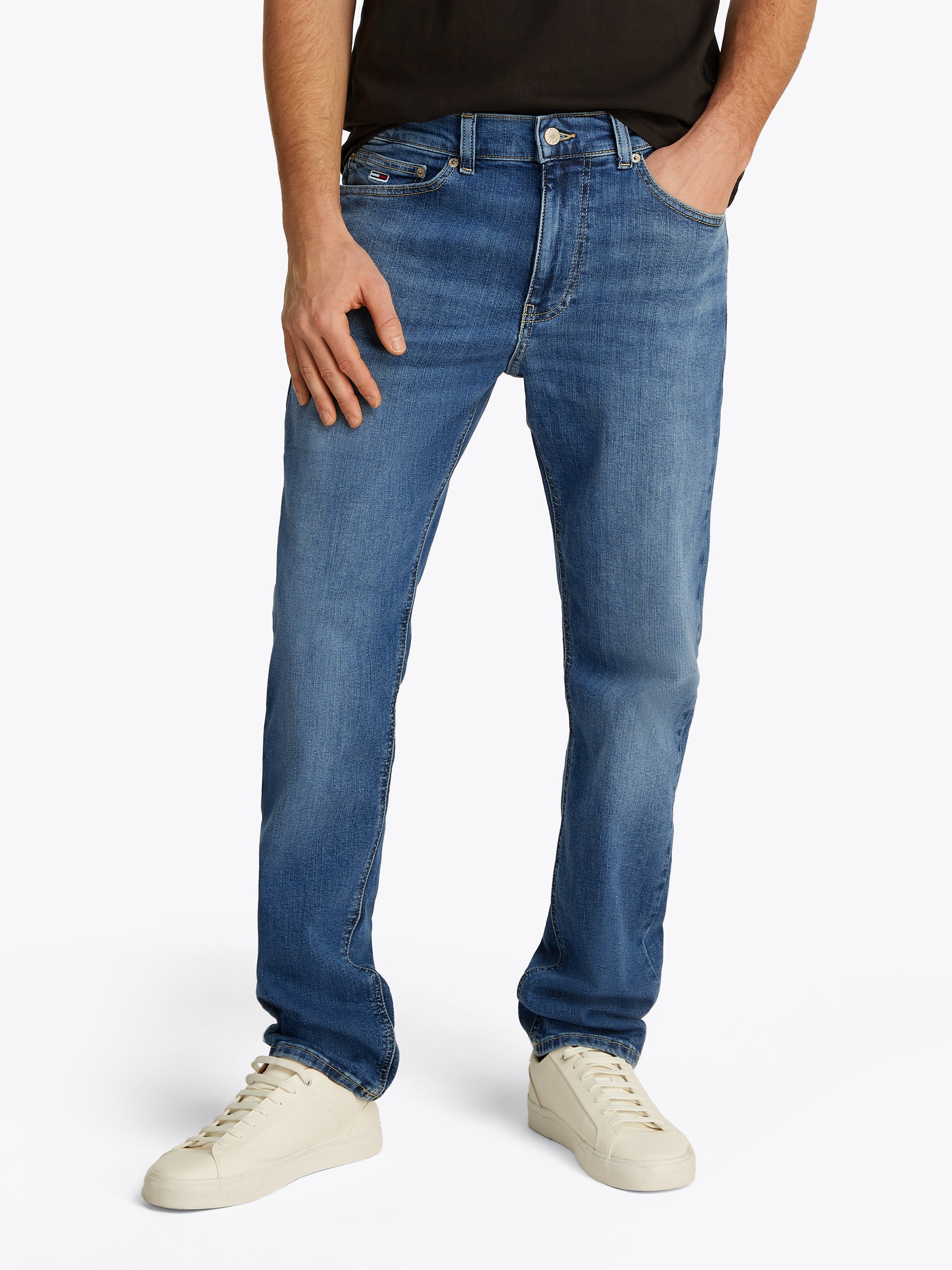 Sporty Men's Denim Jeans Straight Cut Original