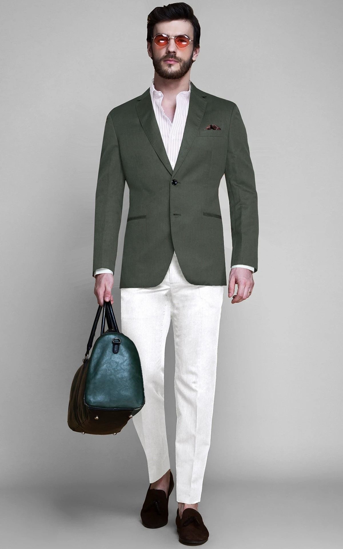 Casual Men's Formal Suit Blazer Natural