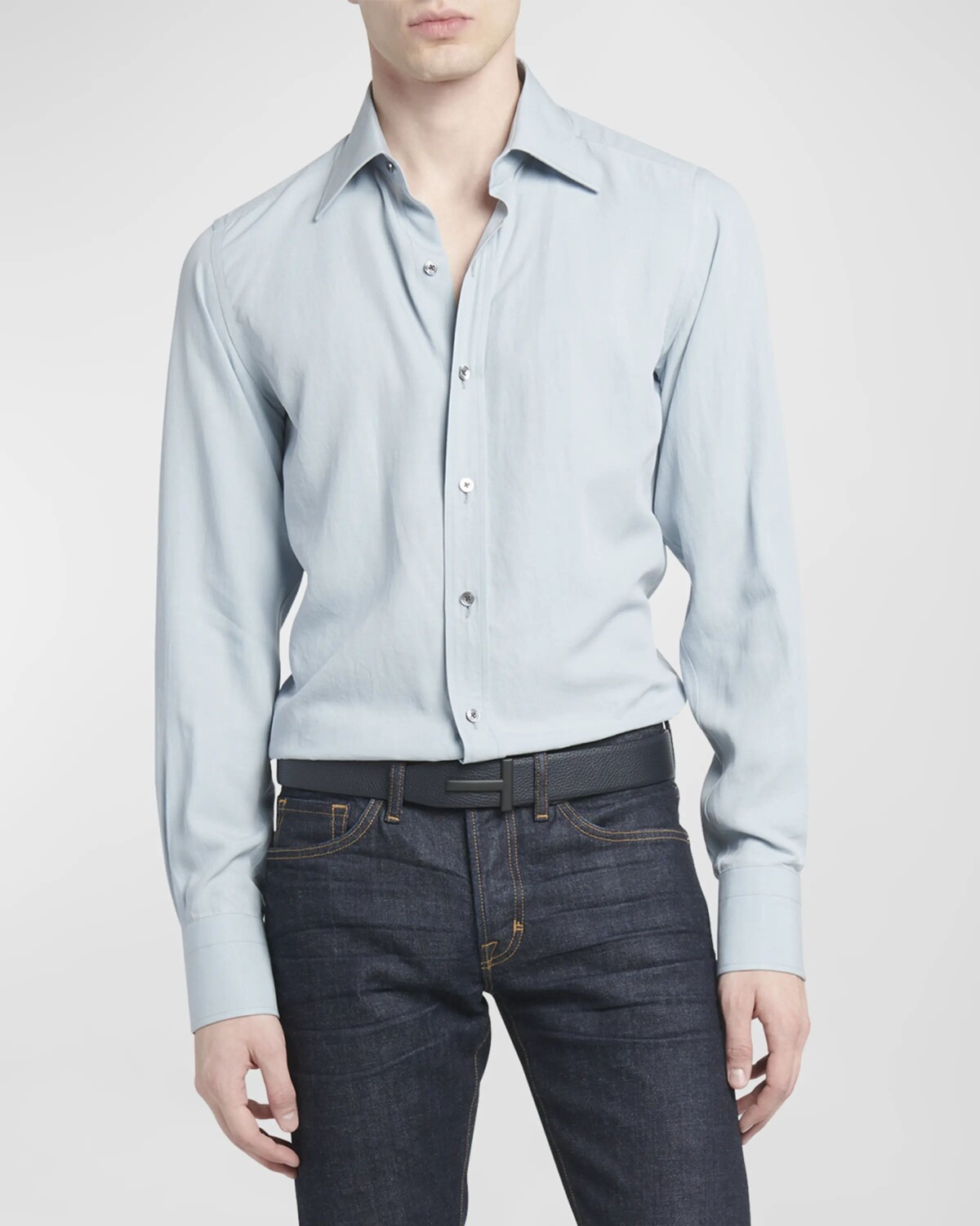 Sporty Men's Slim Fit Dress Shirt Elite