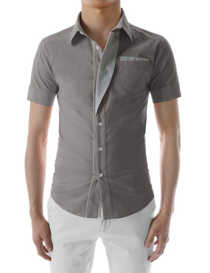 Casual Men's Slim Fit Dress Shirt Eco