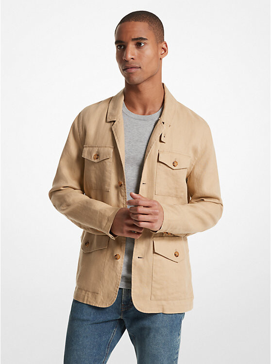 Trendy Men's Lightweight Jacket Natural