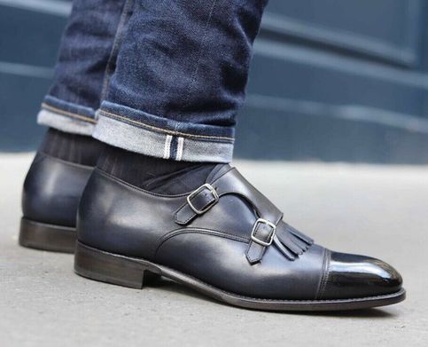 Premium Double Monk Strap Navy
