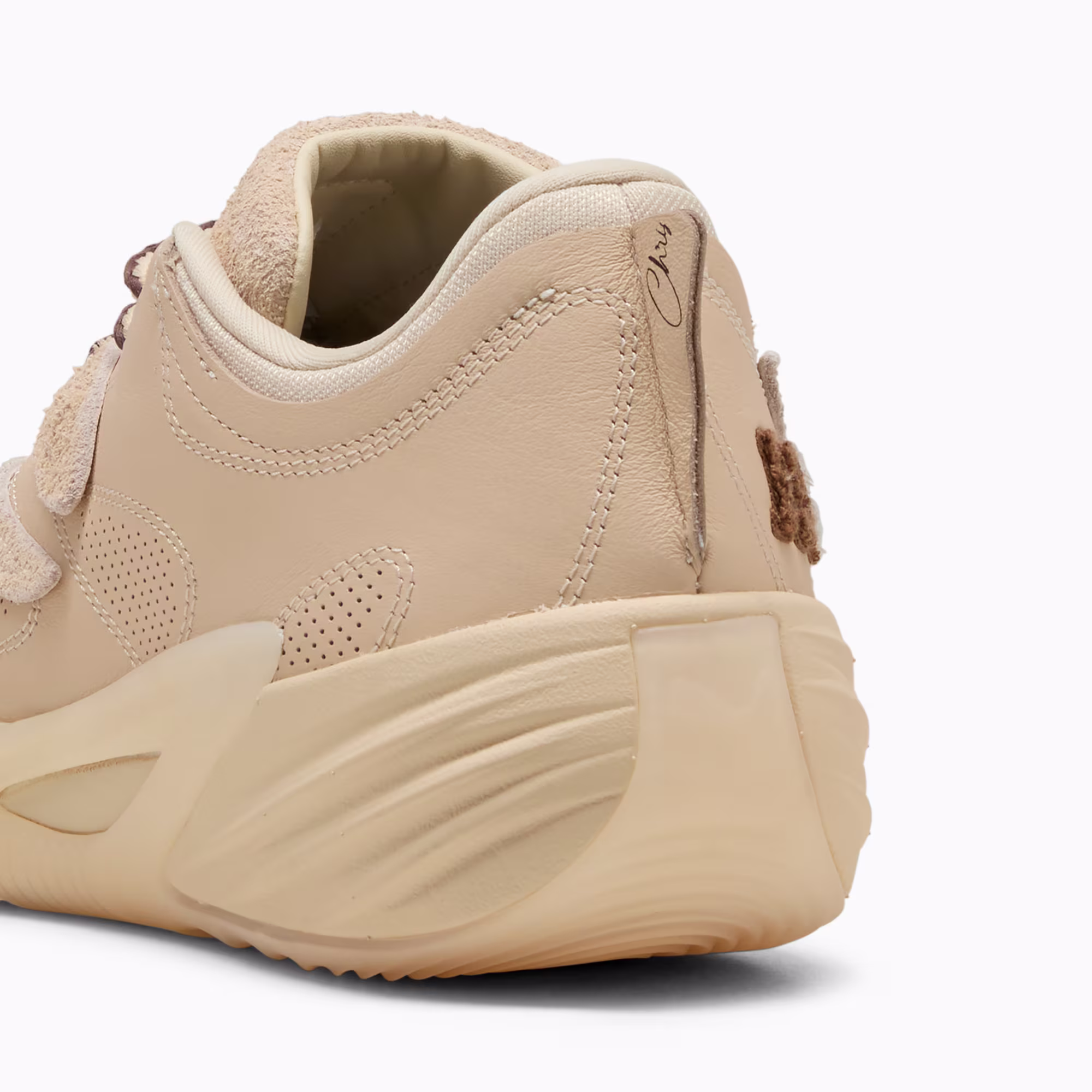 Sleek Low Top Basketball Shoe Beige
