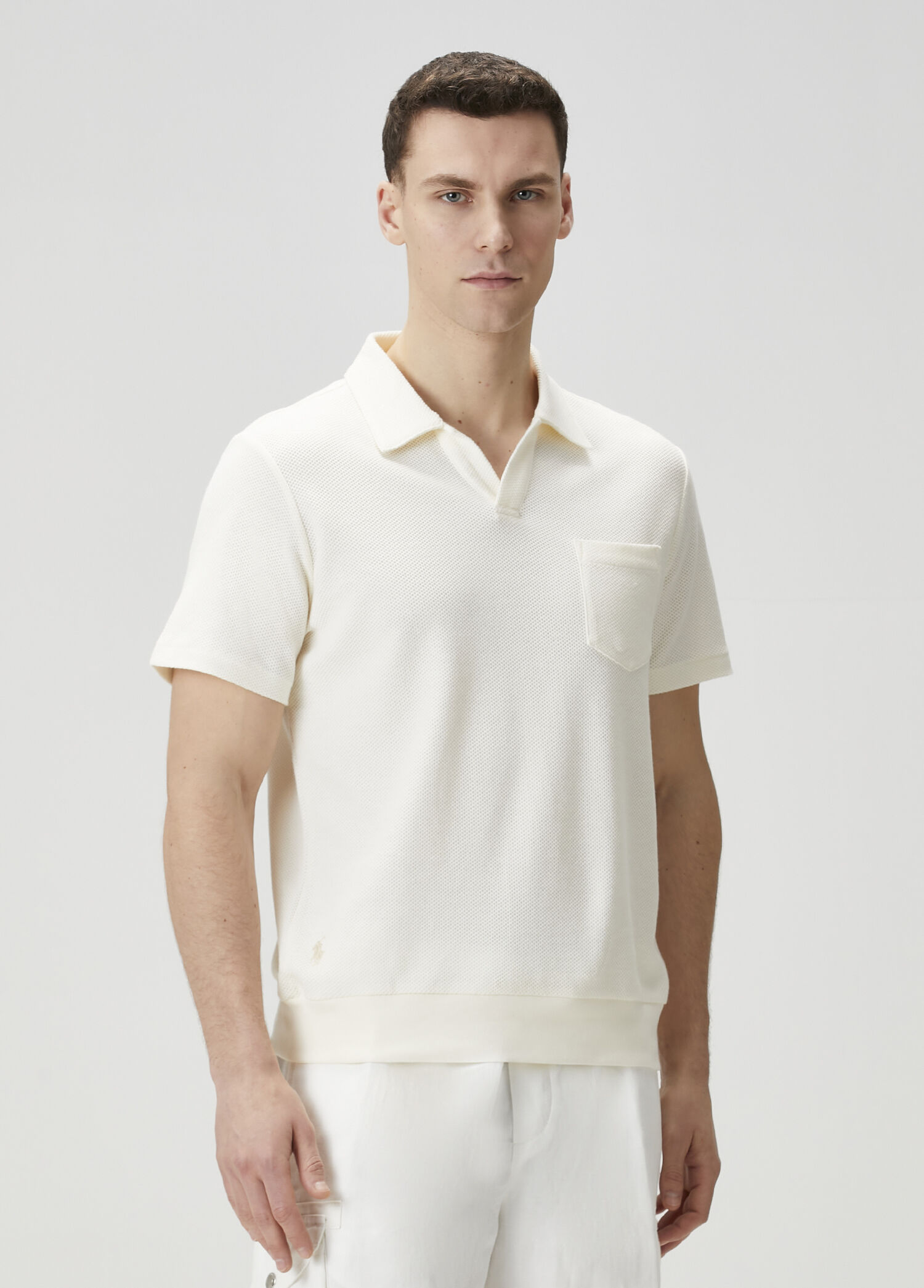 Stylish Men's Classic Polo Shirt Natural