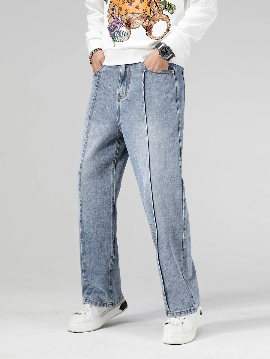Casual Men's Denim Jeans Straight Cut Ultra