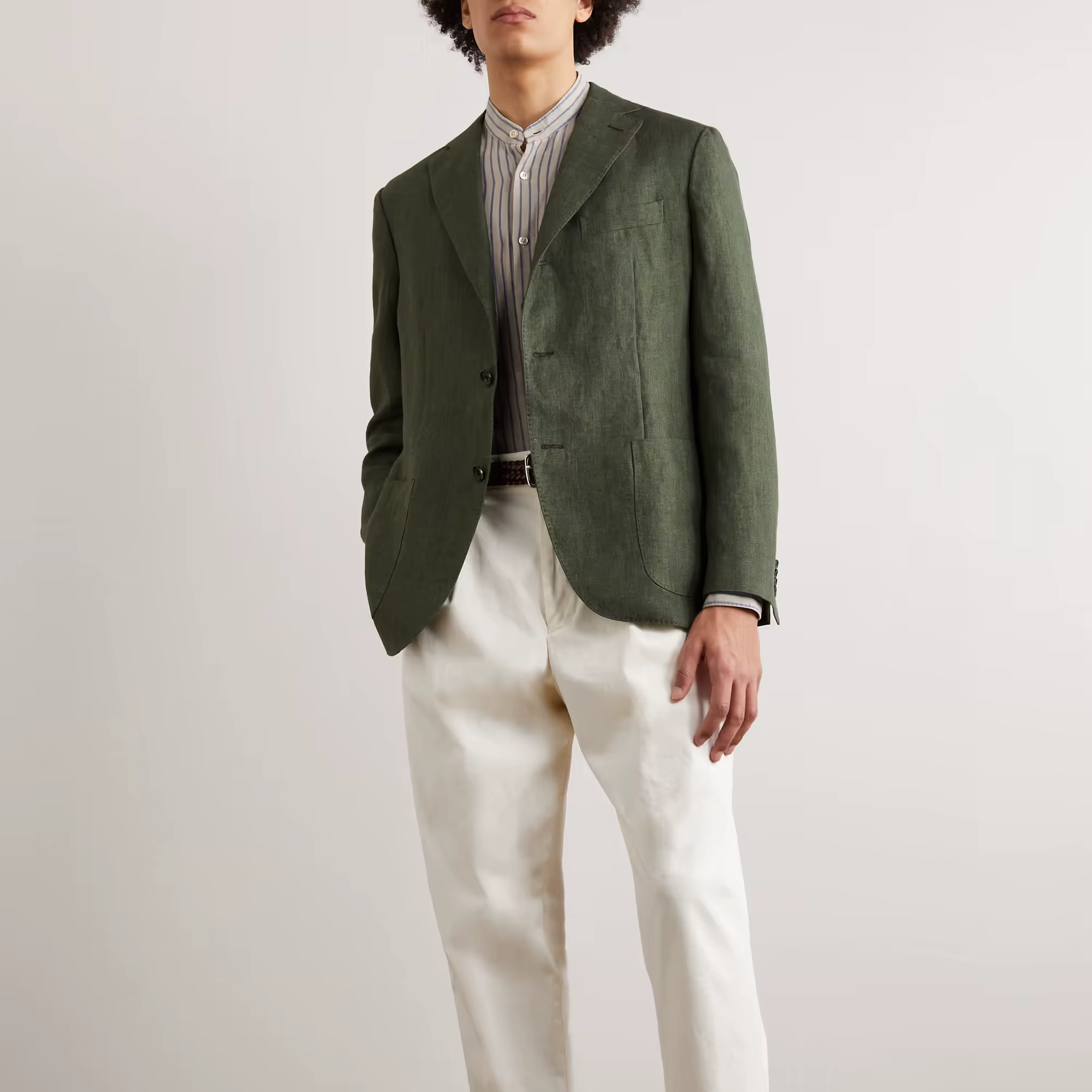 Trendy Men's Formal Suit Blazer Natural