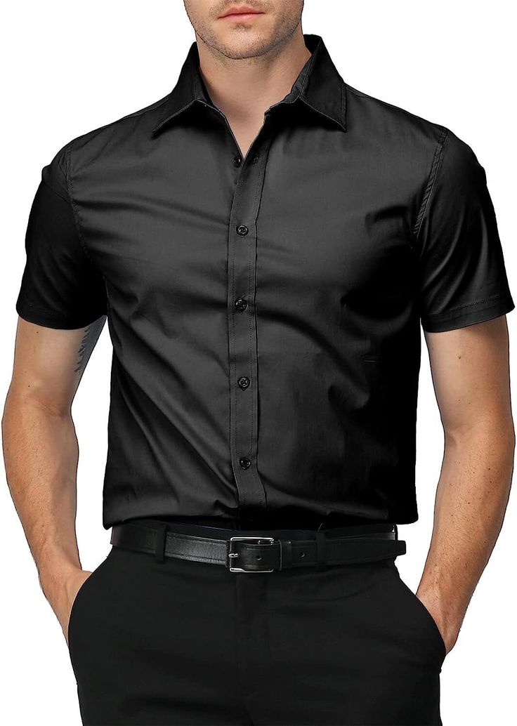 Stylish Men's Slim Fit Dress Shirt Plus