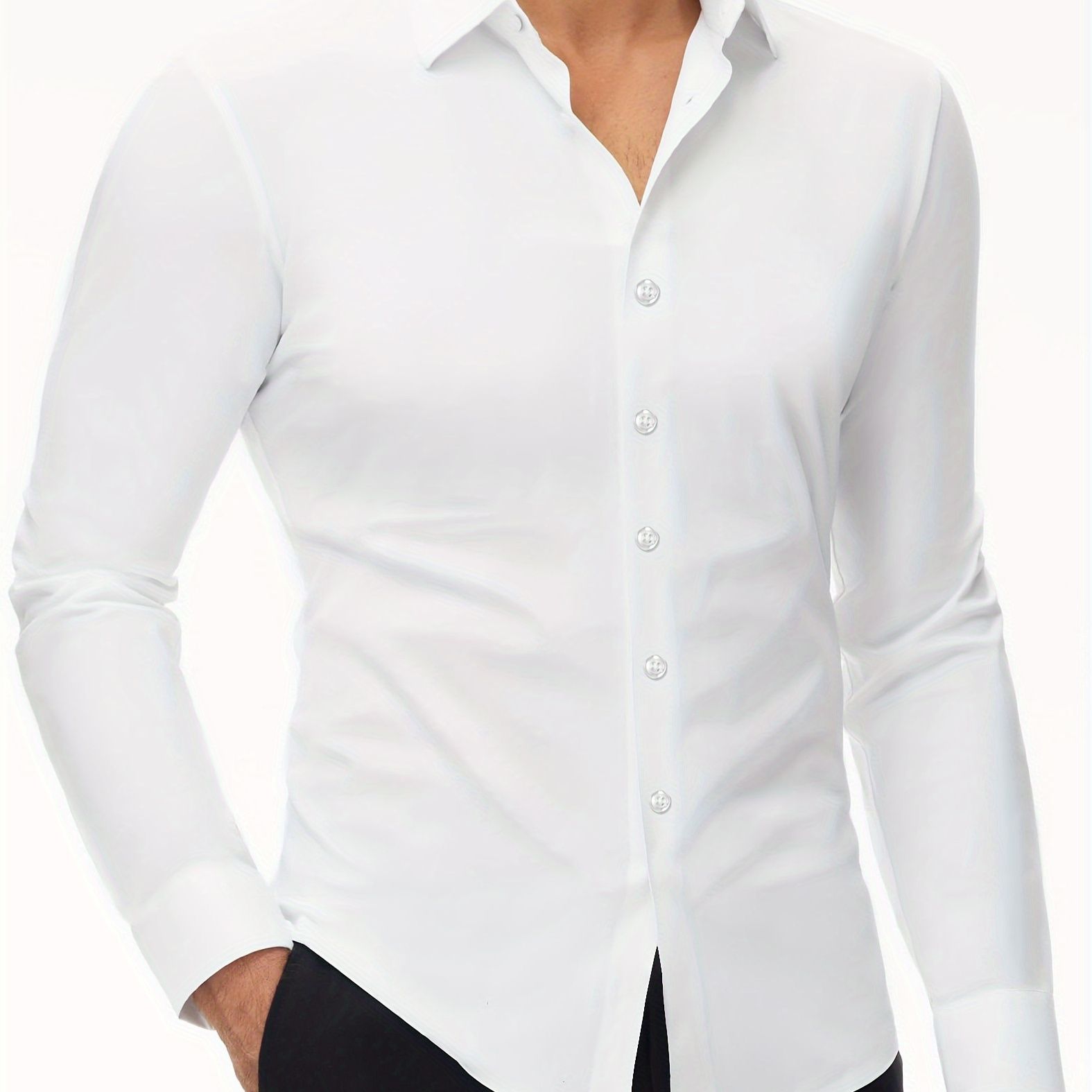 Formal Men's Slim Fit Dress Shirt Natural