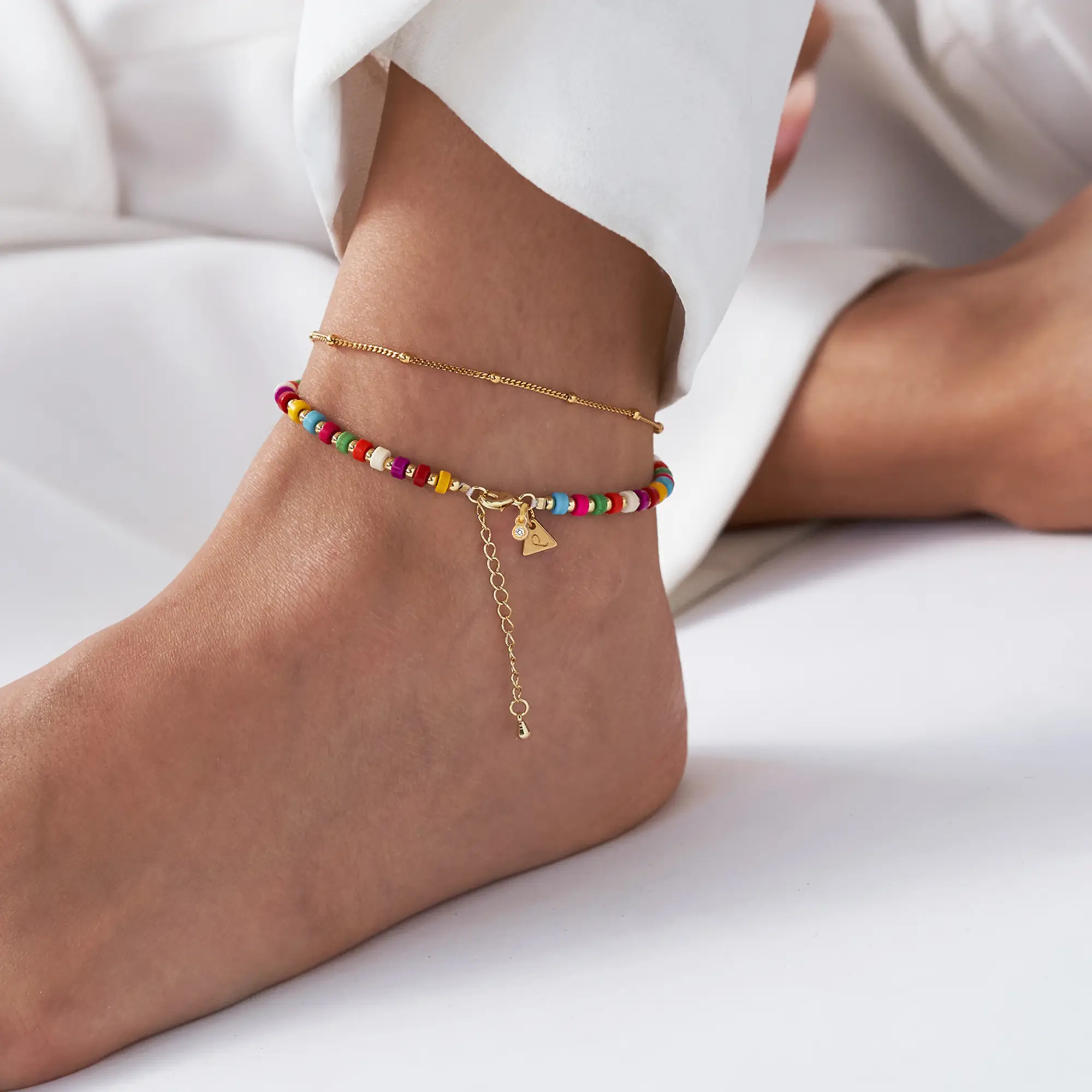 Beaded Anklet Gold