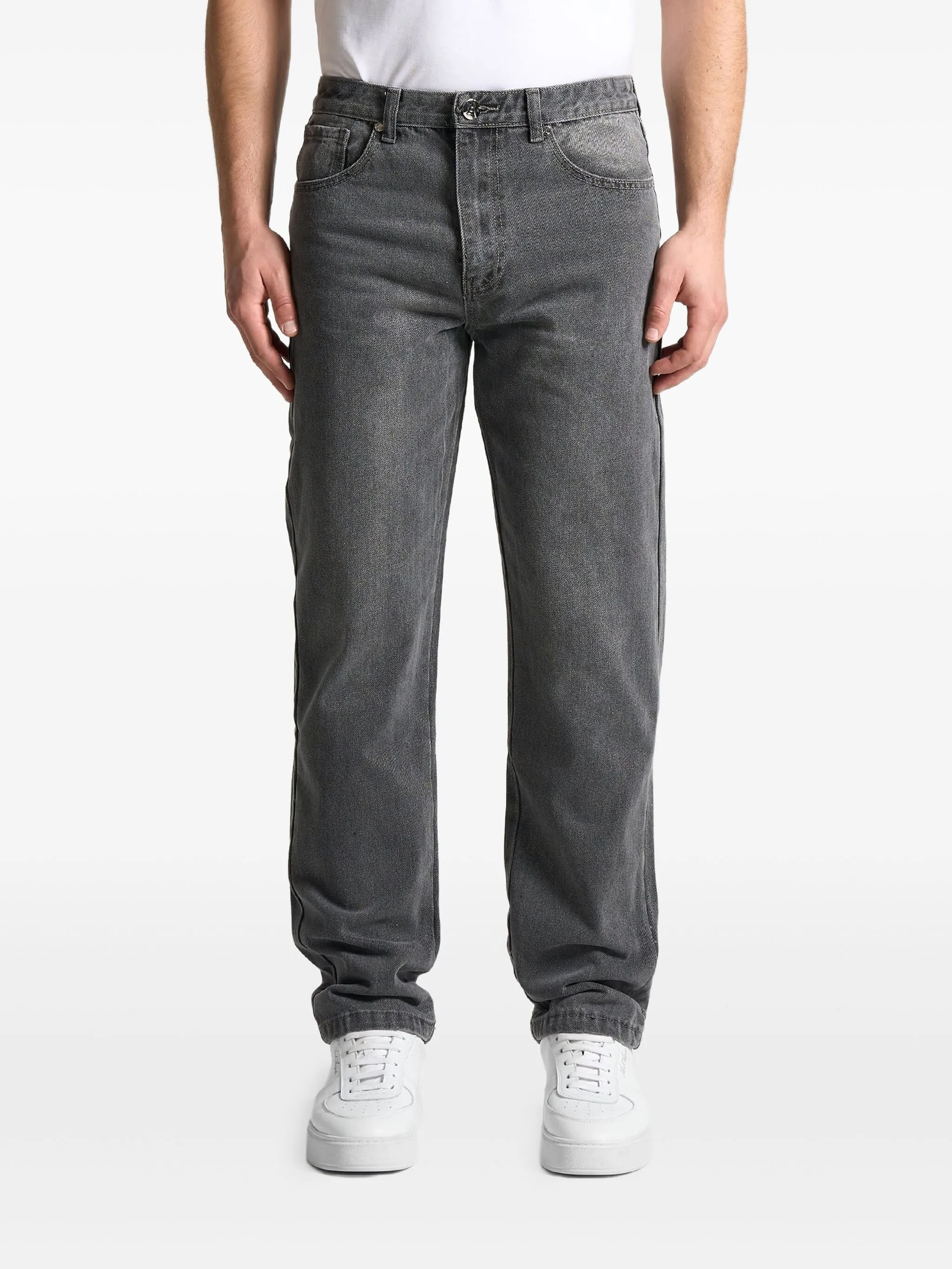 Sporty Men's Denim Jeans Straight Cut Natural
