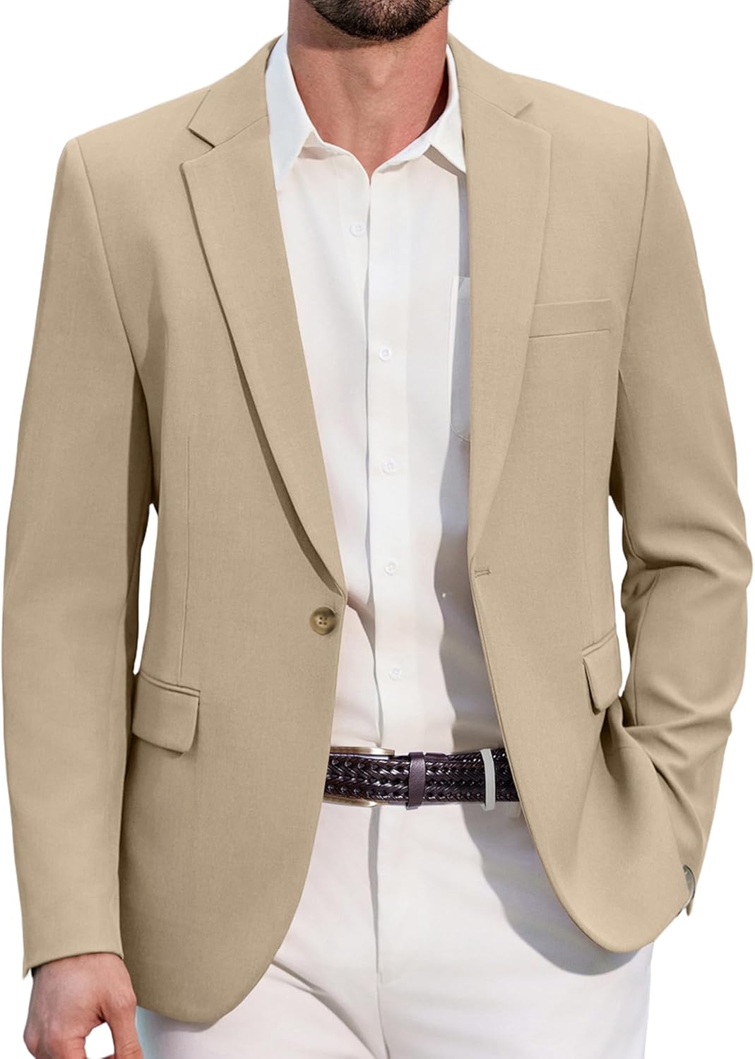 Premium Men's Formal Suit Blazer Natural