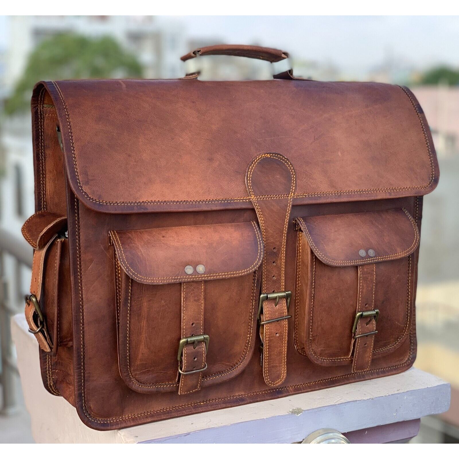 Leather Messenger Bag