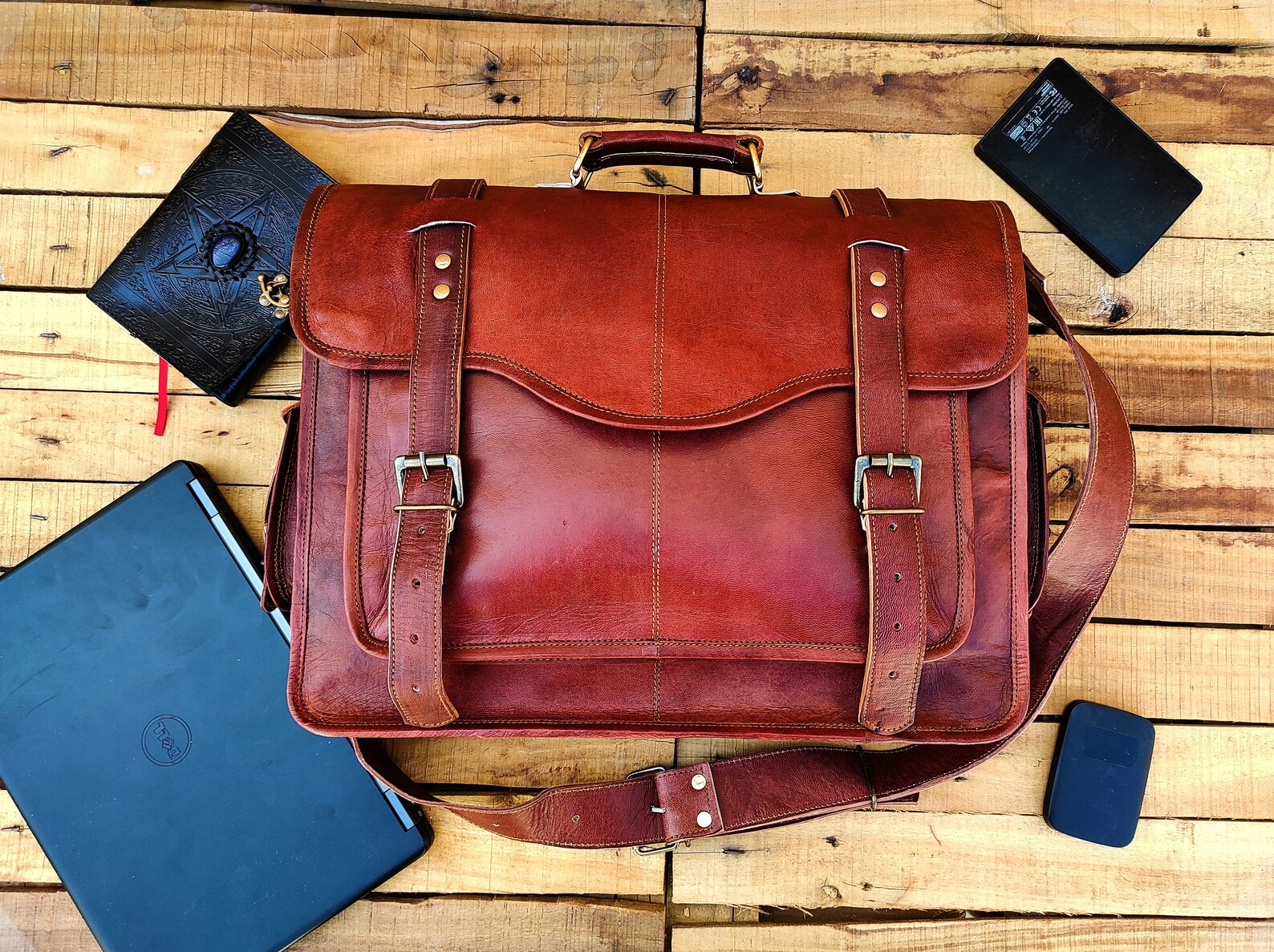 Leather Messenger Bag