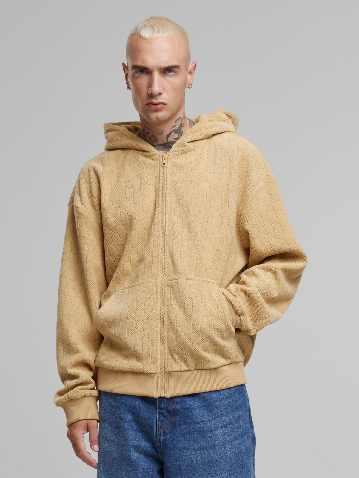 Urban Men's Hooded Sweatshirt Natural