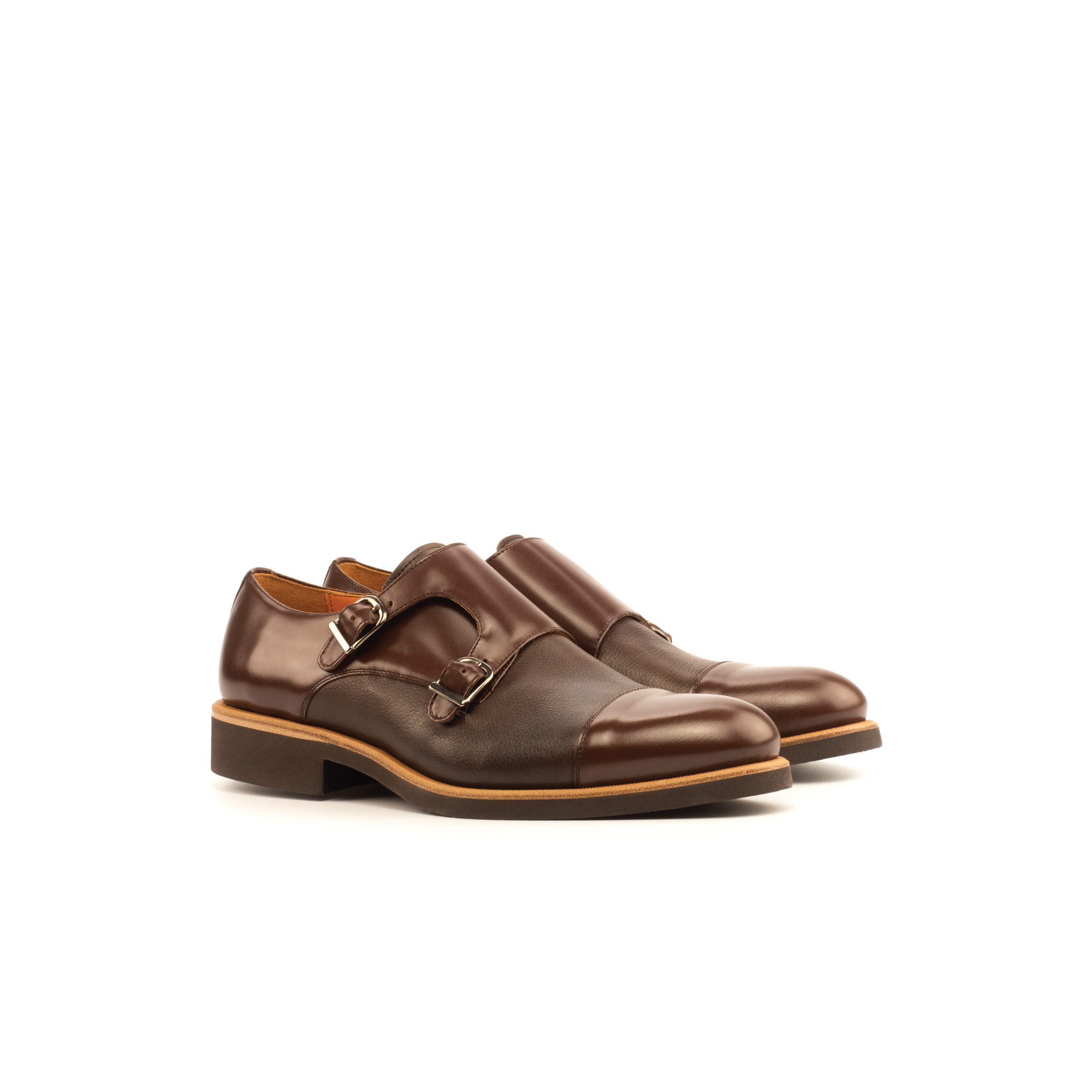 Modern Double Monk Strap Brown