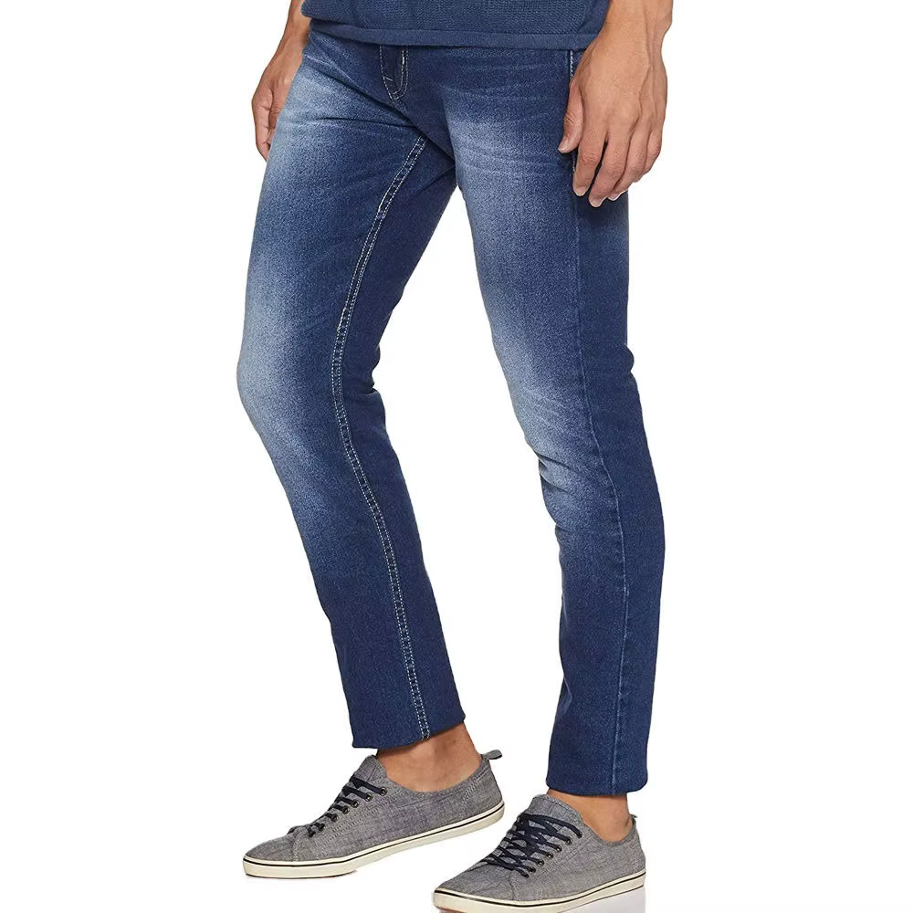 Sporty Men's Denim Jeans Straight Cut Plus