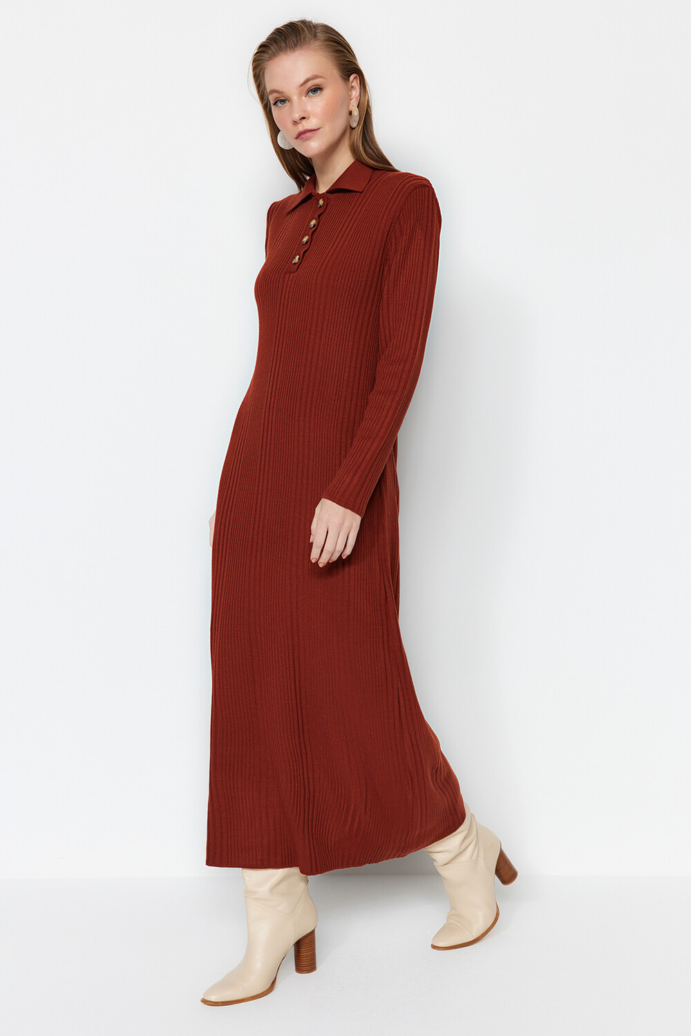 Modest Dress - Brown