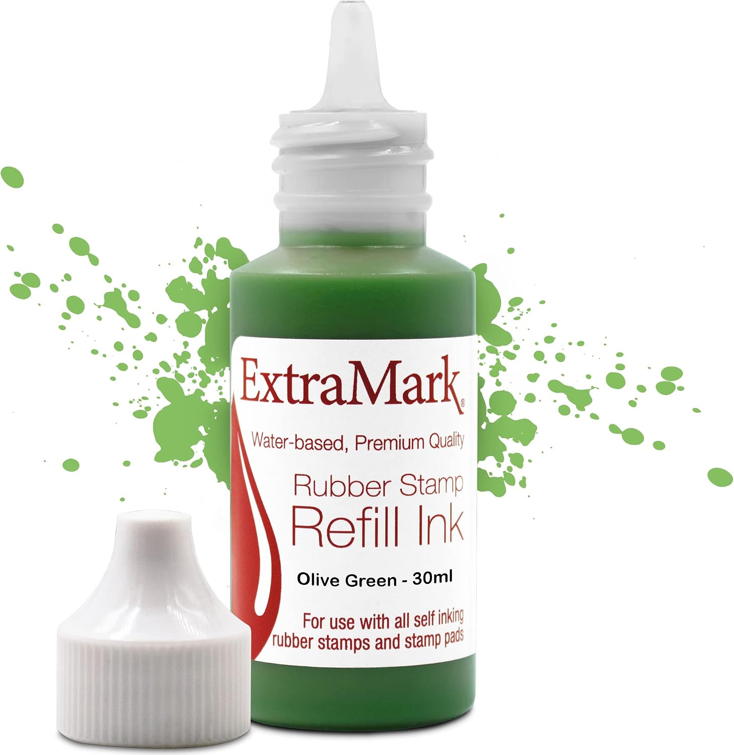Stamp Ink Refill Set - 4 Colors (Black, Blue, Red, Green)
