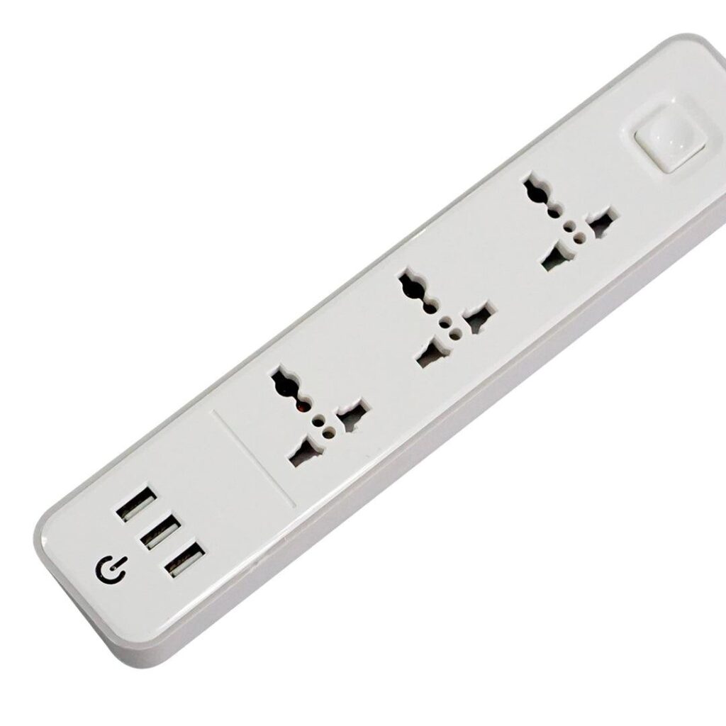 DR. Volt Extension Cable - 3 Ports with Individual On/Off Switch + USB Fuse Based 1.8 Meter Cable