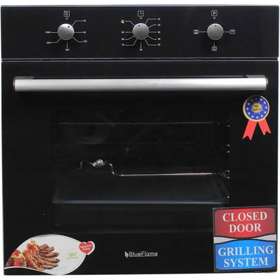 Blueflame 60cm Built-in Electric Oven 3002 BE3, Thermostat, Fan, Grill, Timer Black