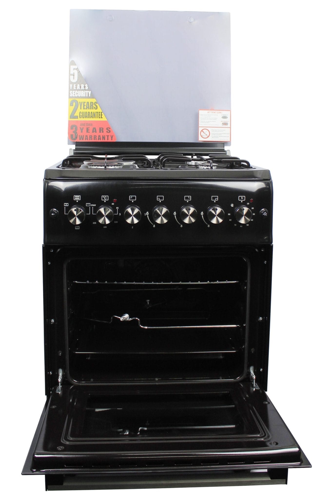 BlueFlame Cooker, 60x60cm, 3 Gas Burners And 1Electric Hot Plate W Electric Oven S6031EFRP BC