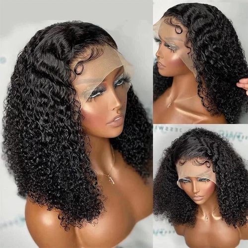 Short Curly Bob Mesh Frontal Woman Hair Wiggings Deep Wave Glueless Wiggings T Part Lace Mesh Closure Brazilian Wigs for Women