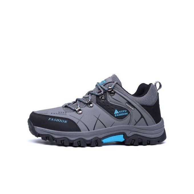 Men's large outdoor non-slip hiking shoes - Grey