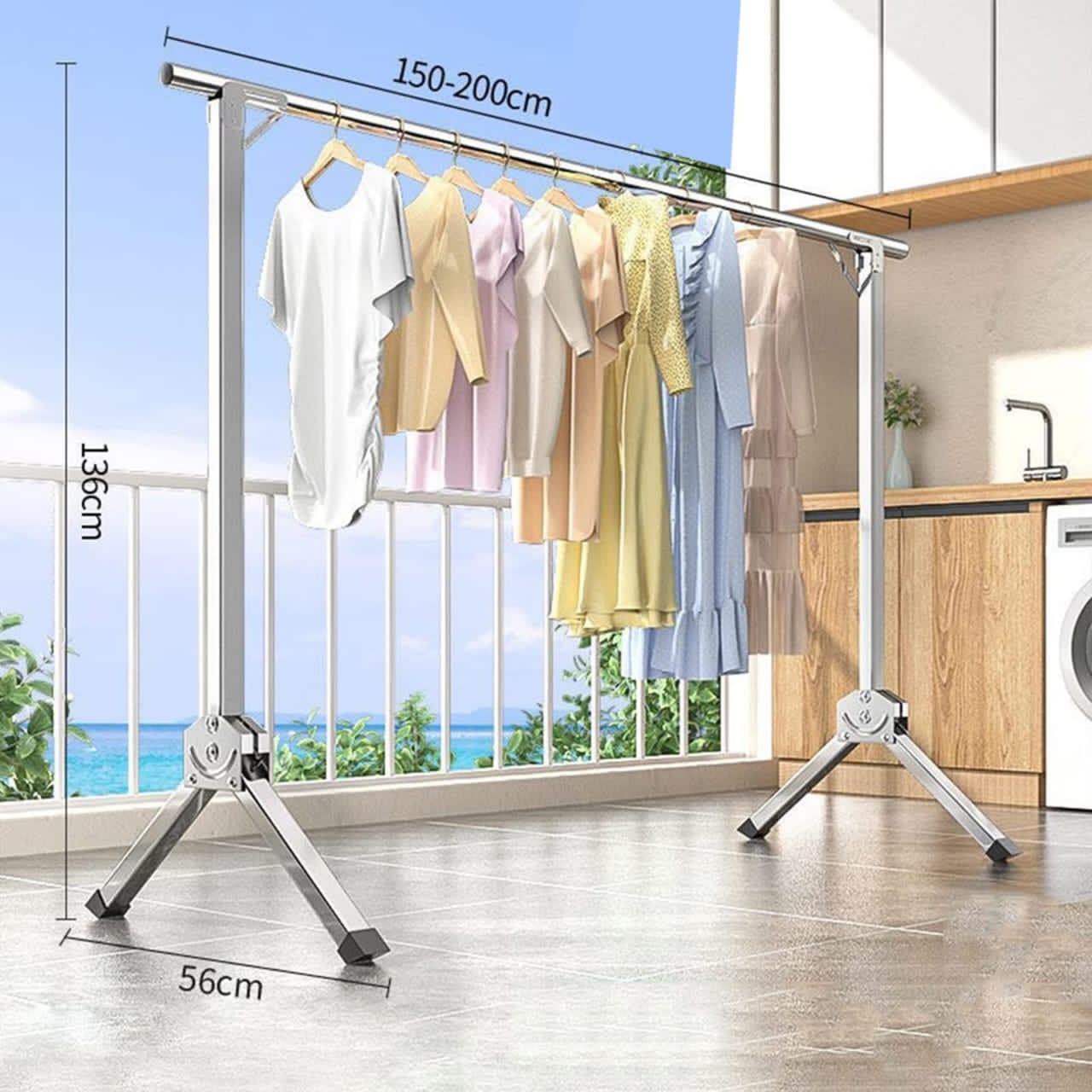 Foldable Stainless Steel Clothes Drying Rack