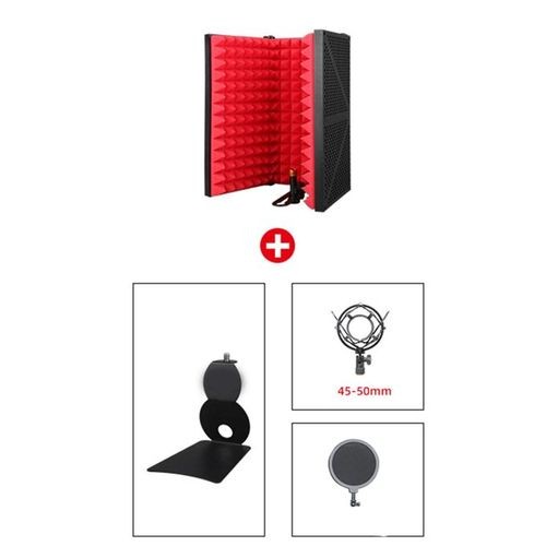 Portable Microphone Booth Studio Recording Vocal 3 Panels Set describe