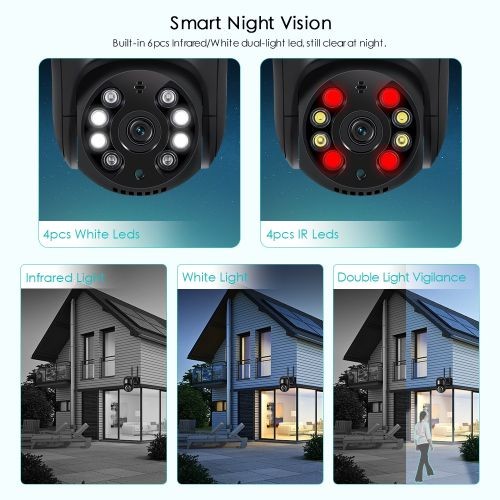 4k 8mp Wifi Camera 5mp H.265 Wireless Outdoor Ptz Camera Ai Tracking 3mp Hd Security Camera 1080p Cctv Surveillance P2p Icsee - Camera - -EU plug