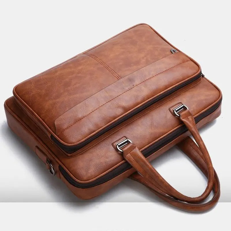 Laptop Bag - Messenger - Brown Leather