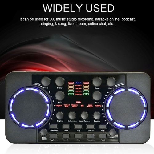 "V300 Pro Live Sound Card: 10 Effects, Bluetooth 4.0 Mixer for Phone PC DJ Studio"