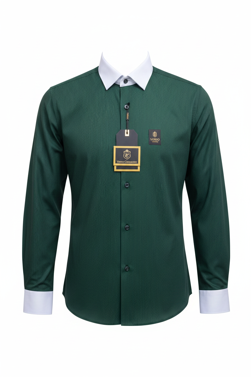 Verso Ceremony Men's Dress Shirt - Dark Green