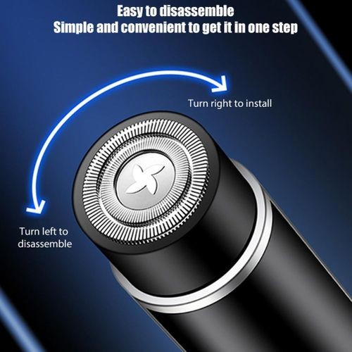 Mini Electric Shaver for Men Portable Beard Trimmer Travel USB Car Washable -Gold